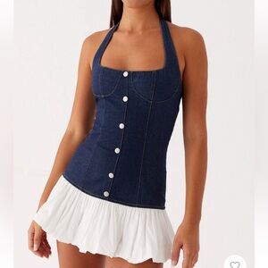 Peppermayo Georgina Denim Mini Dress